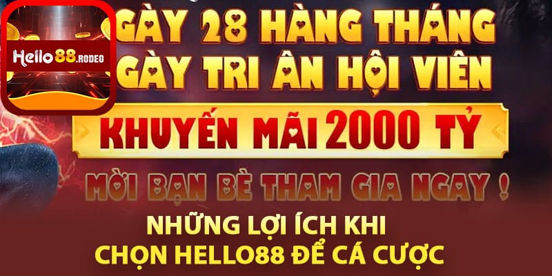 Những lợi ích khi chọn Hello88 để cá cược